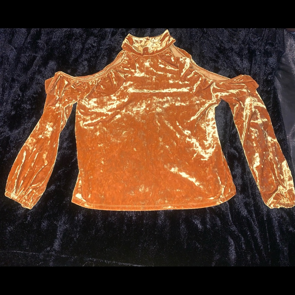 Free Press Cold Shoulder Velour Top (S)